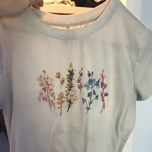 pastel yellow flower shirt